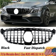 SAIQINGSP GTR Style Front Grill For Mercedes BenzC-Class W205 S205 C205 A205 C63 / C63s ONLY 2014-20