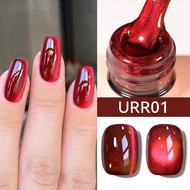 UR SUGAR 15ml Wine Red Cat Magnetic Eye Gel Polish Sparkling Red Glitter Nail Gel Semi Permanent Soa