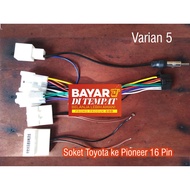 Toyota Daihatsu Car Socket Cable to Pioneer 16 PIN Single/Double DIN PNP Without Cutting Head Unit T