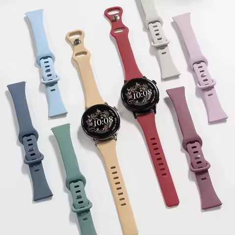 20mm Slim Bands For Samsung Galaxy Watch 5/4 40mm 44mm/Active 2 Galaxy Watch 3 41mm Silicone Narrow 