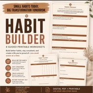 Habit Builder | 8 Guided Printable Worksheets | Habit Tracker, Routine & Consistency | Digital PDF