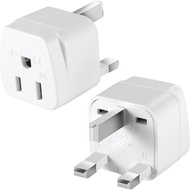2 Pack US to UK Travel Plug Adapter, Type G, 3 Pin Grounded Wall Outlet Power Adapter for Scotland, 