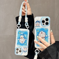 Cute Pop Doraemon Card Holder Casing Samsung 0 A37 A57 5G A07 A17 A56 A36 A26 A16 A06 5G A50S A52S A