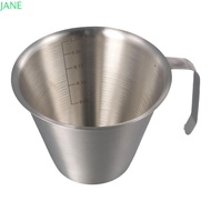 JANRY Pitcher Cup, Ergonomic Handle Scale Measuring Cup, Espresso Stainless Steel Spout Frothing Pit