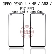 Original Kaca LCD Glass + lem OCA Oppo Reno 4 4F A93 F17 Pro