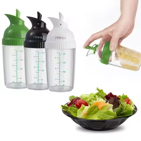 200ml Salad Dressing Shaker Cup Universal Manual Sauces Mixer Kitchen Gadget Salad Leakproof Contain