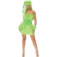 S-XL Halloween Green Furry Monster Costume COS Christmas Thief Monster Costume Furry Greenie Cosplay