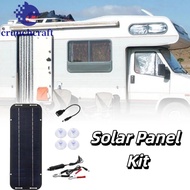 CRUNCHCRAFT​ Solar Panel Kit, 30W Power IP65 Waterproof 12V Solar Panel, USB Female Cable High Effic