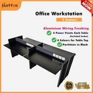 Hatton Workstation 4 Seaters (DIY) | OPEN CONCEPT | Fabric Partitions | Power Points Socket | Electr