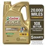 Castrol Edge Extended Performance 5W-30 - 5W-20 Advanced Fully Synthetic Engine Oil - 4.73 Liter/5 Q