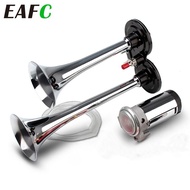 Car Air Horn Super Loud Tweeter Electric Horn Double Tubes Air Horn Universal For Automobile Car Truck Motorcycle Lorry RV Boat