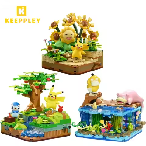 Keeppley Building Blocks Pokémon Pals Series Patchwork Toys Pikachu Pikachu Psyduck Slowpoke Model O