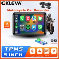 EKLEVA Waterproof Wireless CarPlay Dual Bluetooth DVR (5")