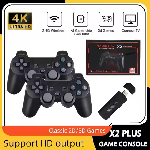 2026 New X2 Plus Game Stick 4K HD 2 4G Retro Video Game Console Wireless Controller TV Emulator PS1 