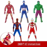 The Marvel Spiderman Hulk Ironman Captain America Action Figure Christmas Toy 360 Rotatable Movable Joints Doll Toy 18Cm