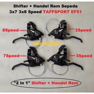Bicycle Shifter Bicycle Shifter + Brake Handle 3x7 3x8 Speed TaffSport EF51