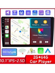 10.1''高清2+64g雙din Android汽車音響收音機carplay 1080p Ips汽車播放器 Wifi Gps Fm收音機dsp鏡射