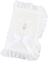 SUPERFINDINGS Lace Book Cover A5 Handmade Fabric Bible Case Soft Fabric Book Protector with Floral P