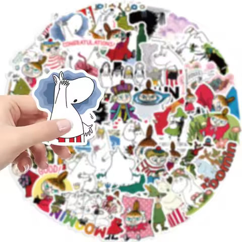 50Pcs Moomin Waterproof Self Adhesive Stickers DIY Scrapbooking Decorative Decals Journal Planner Or