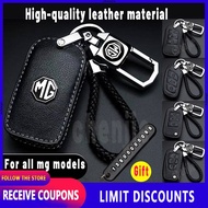 Cod high quality leather for MG key cover Remote key case with key holder fod Car Logo keychain Crea