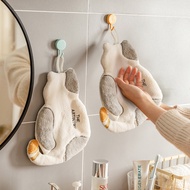 R3S THE ARTISTRY Hanging Cat Hand Towel High Absorbent Hand Towel - CSJ-G2 - Gray R3WS