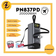 Pineng PN-837PD (20000 mAh) Powerbank Built in Cables, Quick Charge 130W also for Charging Laptop