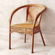 Iron Handmade Table Chair w & Art Courtyard Back Chair Rattan Chair Household Outdoor Living Room Ra