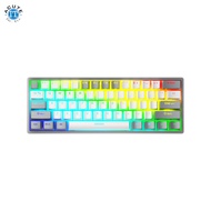 AULA F3261 61 Keys Wired Mechanical Keyboard RGB Hot Swappable Compact Gaming Keyboards Grey White K