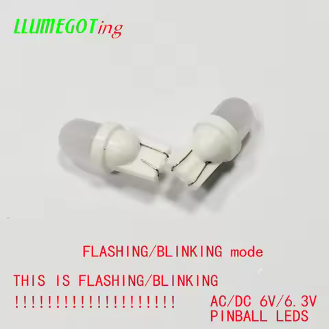 20pcs Warm White Flashing Blinking 194 T10 #555 Wedge Base Frosted Non polarity AC DC 6V 6.3V Pinbal