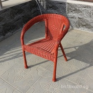 Rattan Chair Outdoor Chair Rattan Woven Chair High Rattan Chair with Armrests Backrest Chair Indoor 