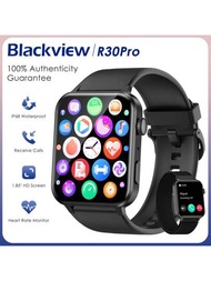 Blackview R30PRO智能手錶（接聽/撥打電話）1.83英寸高清全觸摸屏藍牙5.0智能手錶，男女運動健身追踪器，具有心率監測、血氧監測、防水計步器，消息提醒功能