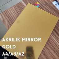 LEMBARAN AKRILIK / AKRILIK MIRROR GOLD 2MM / A2, A3, A4