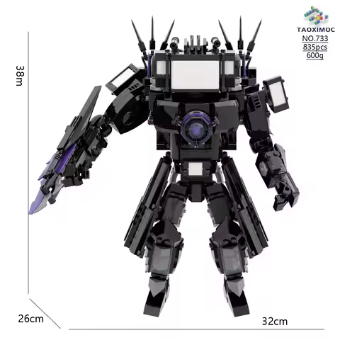 Skibidi Toilet MOC Abstract Building Blocks Monitor Giant Version Upgraded Titan TV Man Model Compat