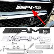AMG LOGO EMBLEM GRILL MERCEDES UNIVERSALbenz MADE OF STAINLESS METAL - Chrome