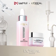 Bộ Serum và Kem dưỡng ban đêm sáng da tức thì LOreal Paris Glycolic Bright 8% [Melasyl+Glycolic+Niac
