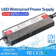 500W LED Driver DC12V 24V IP67 Waterproof Lighting Transformers for Outdoor Lights Power Supply AC17