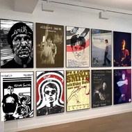 Poster Anime Klasik Penyanyi Elliott Smith, Pelekat Kertas Kalis Air, Hiasan Dinding untuk Kafe, Bar
