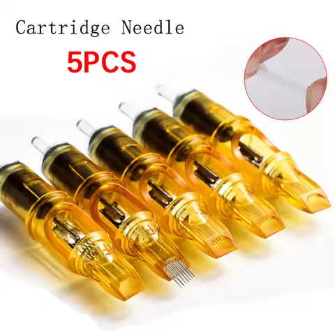 5pcs Yellow Dragonfly Sterile Tattoo Cartridge Needle 1 3 5 7 9 11 14 15 RL RM RS M1 For Tattoo Mach