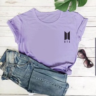 styles fashion-baju kaos atasan wanita print logo bts t-shirt - lilac m
