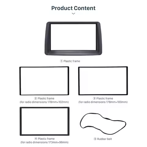 A82E-7 Inch 2 Din Car Stereo Radio Fascia Audio MP5 Installation Dash Adapter Frame Panel For 2003-2