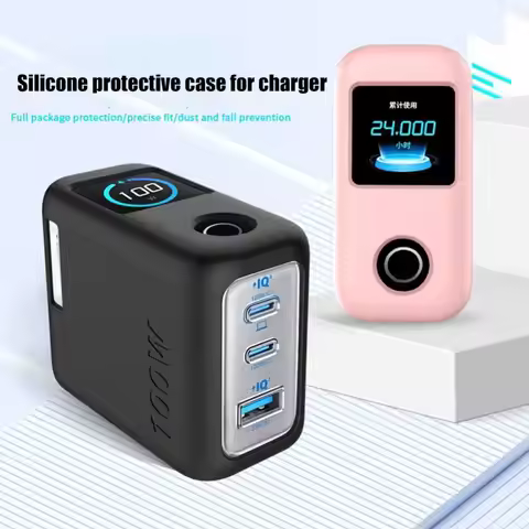 For Anker 100W 3-Port Charger With Screen Display Gallium Nitride Charger Protection Case Silicone S