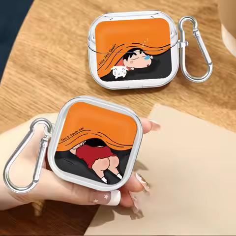 C-Crayons Shin Chan Case For Samsung Galaxy Buds 2 3 FE 4Pro 2Pro 3Pro 4 Pro Live Clear Earphone Cas