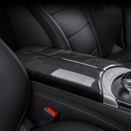 Carbon Fiber Center Console Armrest Box Protector Cover Armrest Panel Trim Interior Accessories Comp