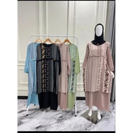 Kania Gamis Ceruty Premium Mix Crinkle Airflow Import Best seller Dress Rompi Ceruty // Gamis Lebaran Terbaru 2024