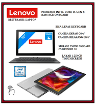 Laptop Lenovo Miix 520 2in1 Tablet Touch Core i5 8TH RAM 8GB/256GB SSD BERGARANSI