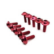 10pcs Motorcycle Bolts Screw M5 X 15mm Aluminum Adornment Bolts Blue Anodised 20mm Bolts Red Screws 