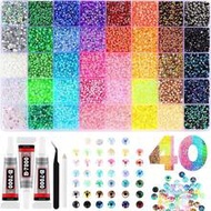 3mm Flat Crystal Diamond Mixed Color DIY Decoration Set, Includes Tweezers And B7000 Glue