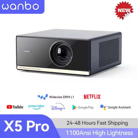 Wanbo X5 Pro New Projector Full HD 1080P Proyector Support Online 4K 1100 ANSI Android TV11.0 Home H