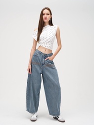 Niyom Jeans collection Colorful Winter : รุ่น B323 กระบอกใหญ่ทรงบอลลูน