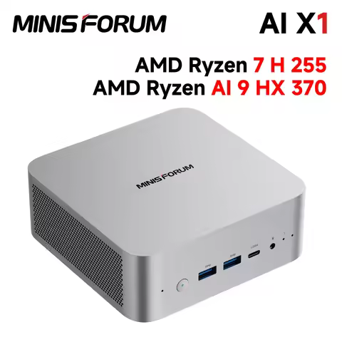 MINISFORUM AI X1 Mini PC AMD Ryzen AI 9 HX 370/470/ Ryzen AI 7 H 255 Dual DDR5 5600MHz Built-in Dual